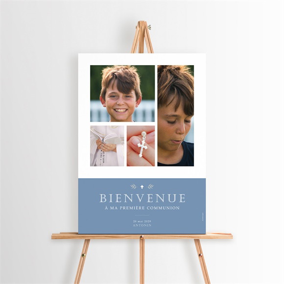 Panneau bienvenue Bleu myosotis réf.N260245