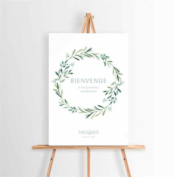 Panneau bienvenue Végétal et dorure réf.N260246