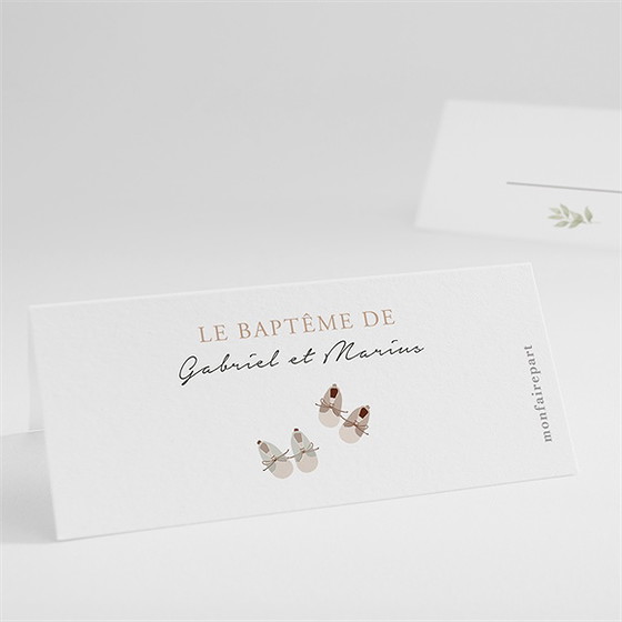 Marque-place baptême jumeaux body