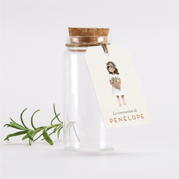 Mignonette communion Petite fille étiquette réf.N291805