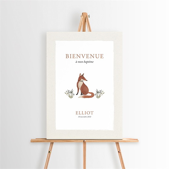 Panneau bienvenue baptême le renard