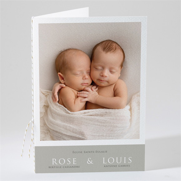 Livret de messe baptême Petits jumeaux réf.N491426