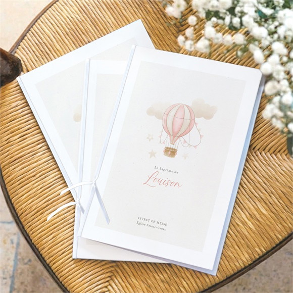 Livret de messe baptême La montgolfière réf.N491427