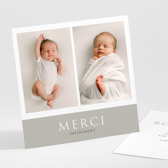 Remerciement baptême Petits jumeaux réf.N301559