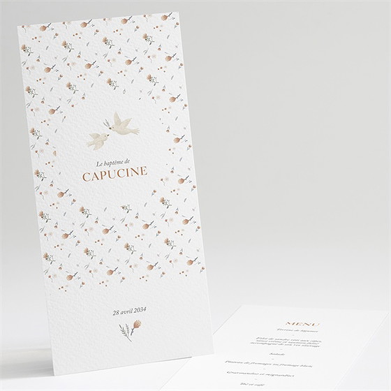 Menu baptême douces colombes