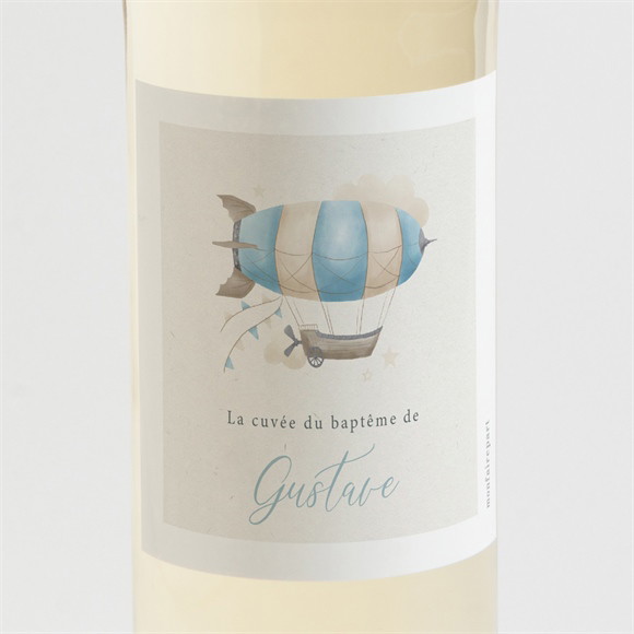 Etiquette de bouteille baptême Ma Montgolfière réf.N3002061