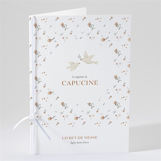 Livret de messe baptême douces colombes