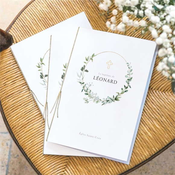 Livret de messe baptême L'eucalyptus réf.N491430