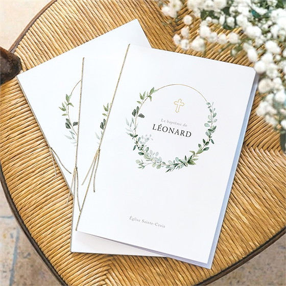 Livret de messe baptême l'eucalyptus