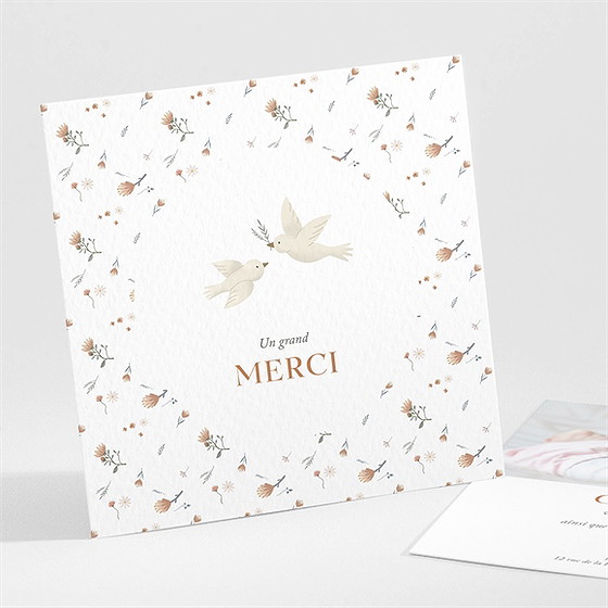 Remerciement baptême douces colombes