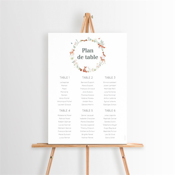 Plan de table baptême Forêt réf.N260261