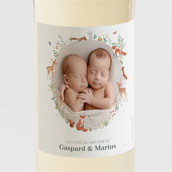Etiquette de bouteille baptême Forêt réf.N3002063