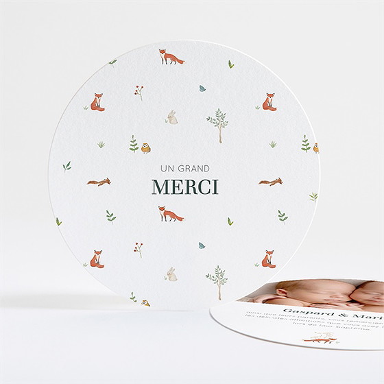 Remerciement baptême forêt