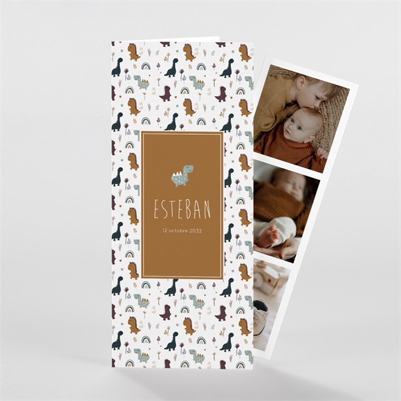 Faire-part naissance Dinosaures photomaton réf.N981227