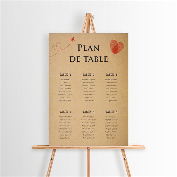 Plan de table mariage Passeport Vintage réf.N260264