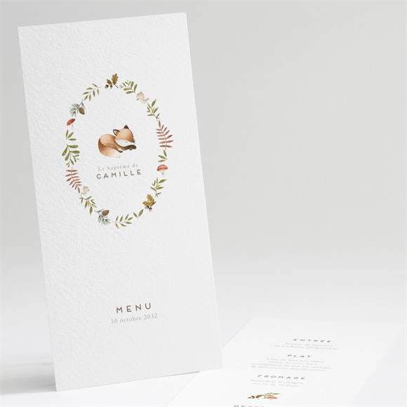 Menu baptême Renardeau réf.N221314