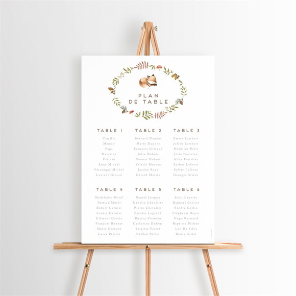 Plan de table baptême Renardeau réf.N260266