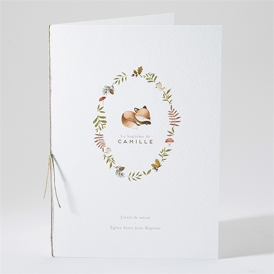 Livret de messe baptême renardeau