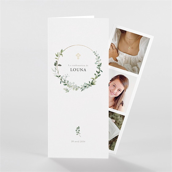 Faire-part confirmation belle poésie photomaton