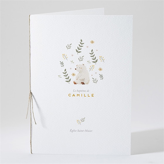 Livret de messe baptême nounours