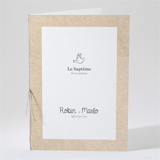 Livret de messe baptême pictos jumeaux