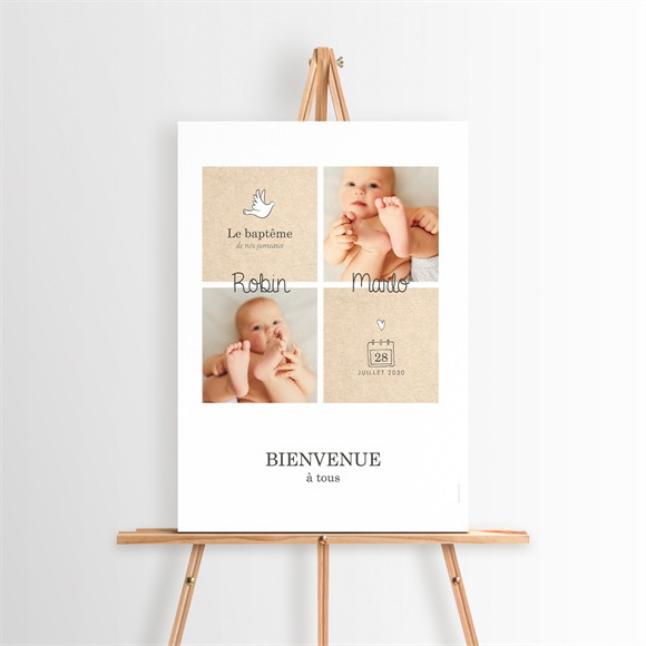 Panneau bienvenue Pictos jumeaux réf.N260269