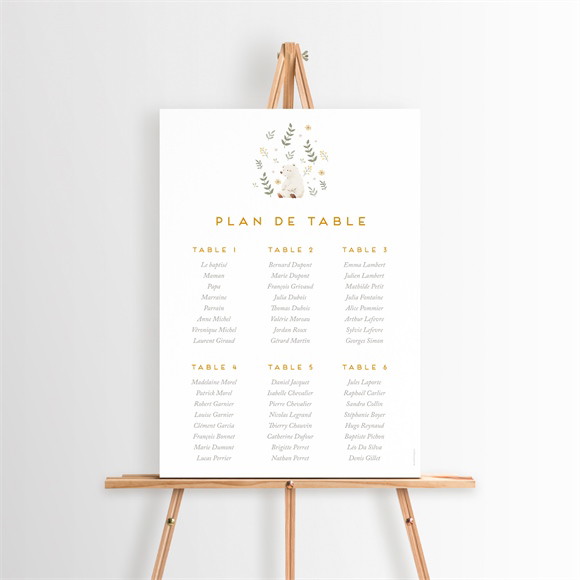 Plan de table baptême Nounours réf.N260268