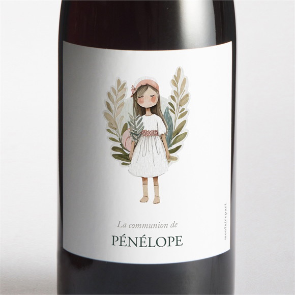 Etiquette de bouteille communion Jolie Bohème réf.N3002072