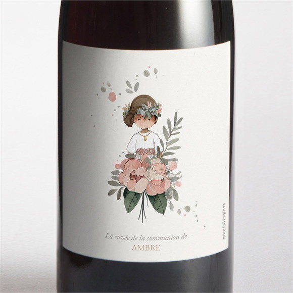 Etiquette de bouteille communion Beauté au naturel réf.N3002073