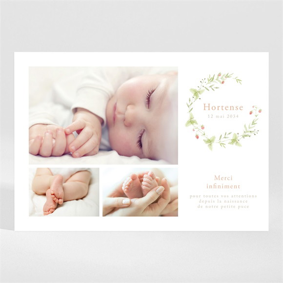 Remerciement naissance Fraises de printemps réf.N110298