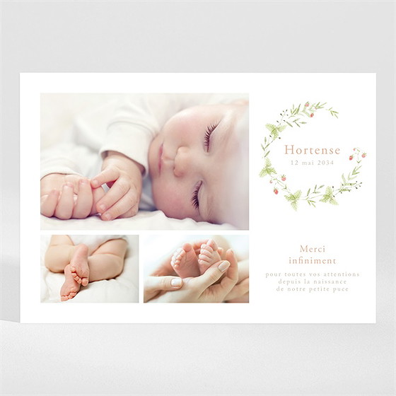 Remerciement naissance fraises de printemps