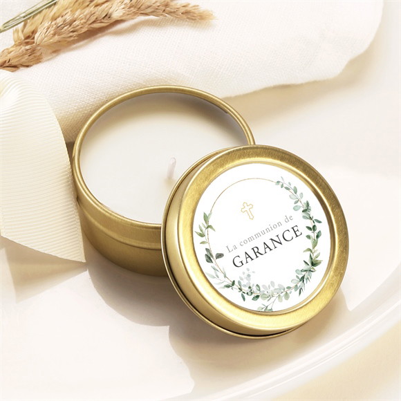 Bougie communion Gravée au coeur Or réf.N3602080