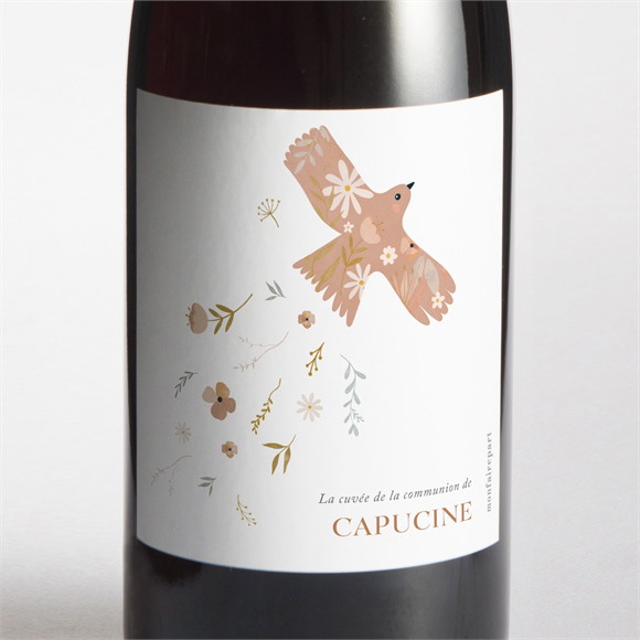 Etiquette de bouteille communion Belle colombe réf.N3002075