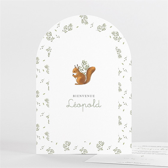 Faire-part naissance écureuil arche