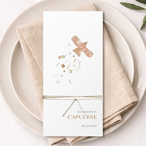 Menu communion belle colombe
