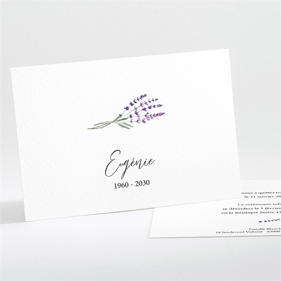 Faire-part décès Souvenir de lavande réf.N111340
