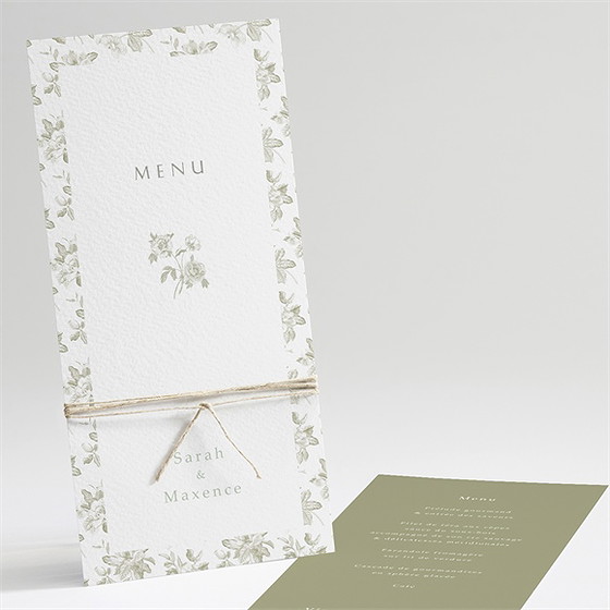 Menu mariage fleuri