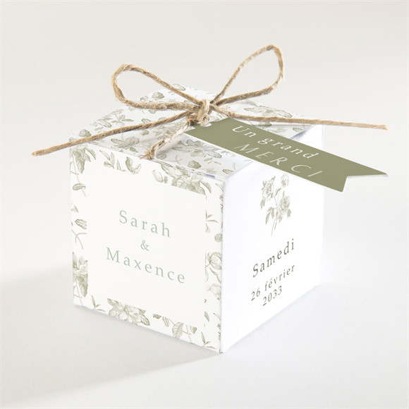 Boîte de dragées mariage Fleuri réf.N340723