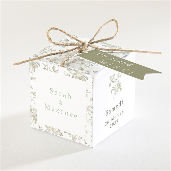 Boîte de dragées mariage fleuri