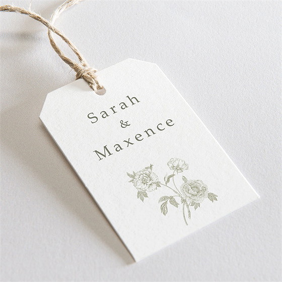 Etiquette mariage fleuri