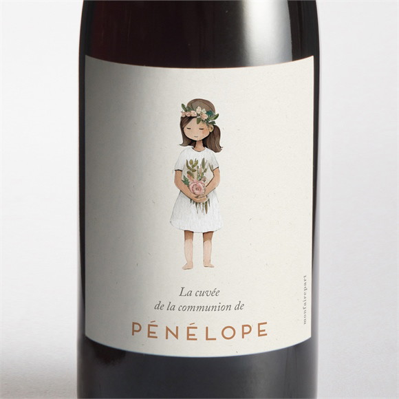 Etiquette de bouteille communion Petite fille réf.N3002069