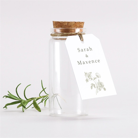 Mignonette mariage Fleuri étiquette réf.N291833