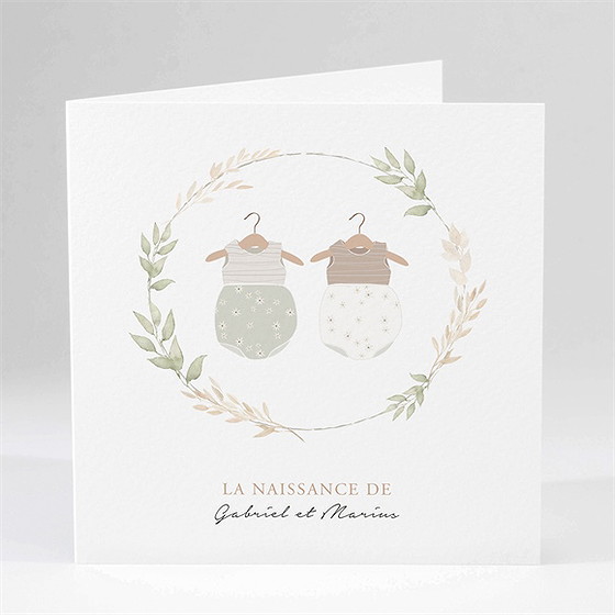 Faire-part naissance bodys jumeaux