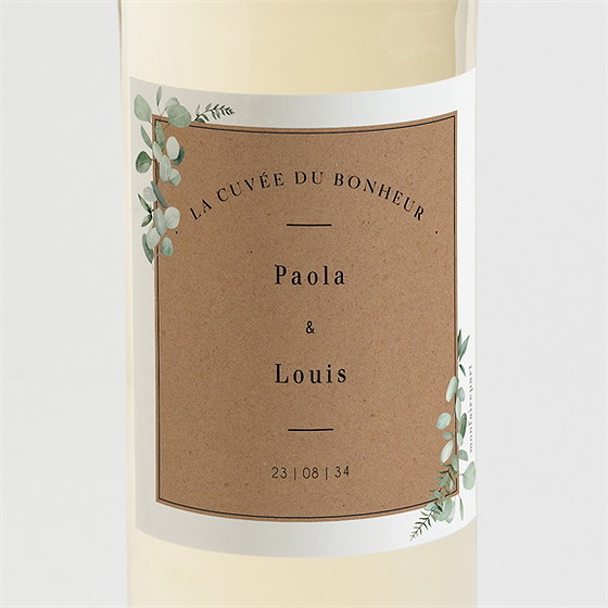 Etiquette de bouteille mariage encapsulés