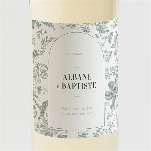 Etiquette de bouteille mariage Sculpture réf.N3002083