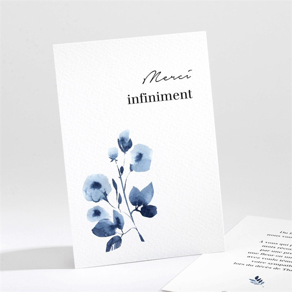 Remerciement décès Fleur bleue réf.N211639