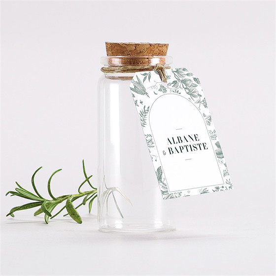 Mignonette mariage sculpture étiquette