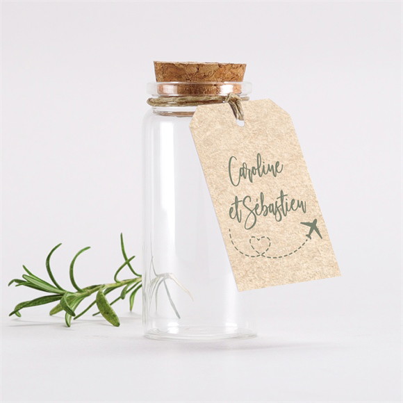 Mignonette mariage Billet d'avion étiquette réf.N291849