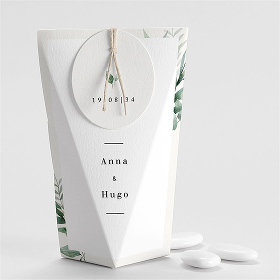 Boîte de dragées mariage emeraude étui