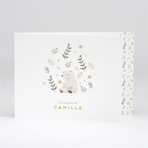 Faire-part naissance Le nounours plié réf.N51123
